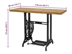 Mesa consola de máquina de coser 110x40x75 cm