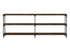 Mesa consola de roble ahumado 200x29x75 cm madera de ingeniería