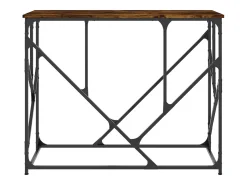 Mesa consola de roble ahumado 100x40x80 cm madera de ingeniería