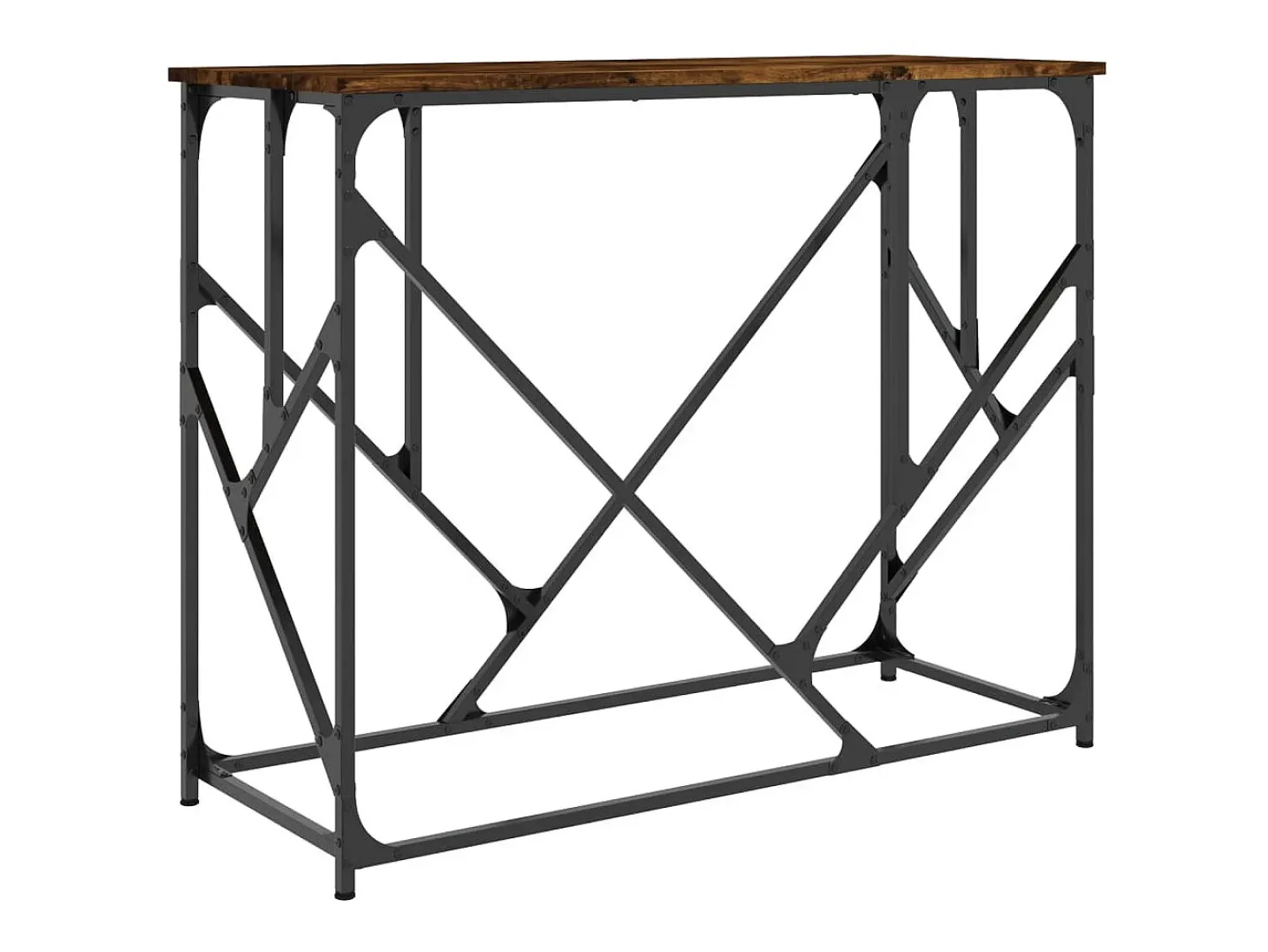 Mesa consola de roble ahumado 100x40x80 cm madera de ingeniería