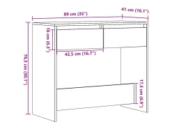 Mesa consola de roble artesanal 89x41x76,5 cm madera de ingeniería