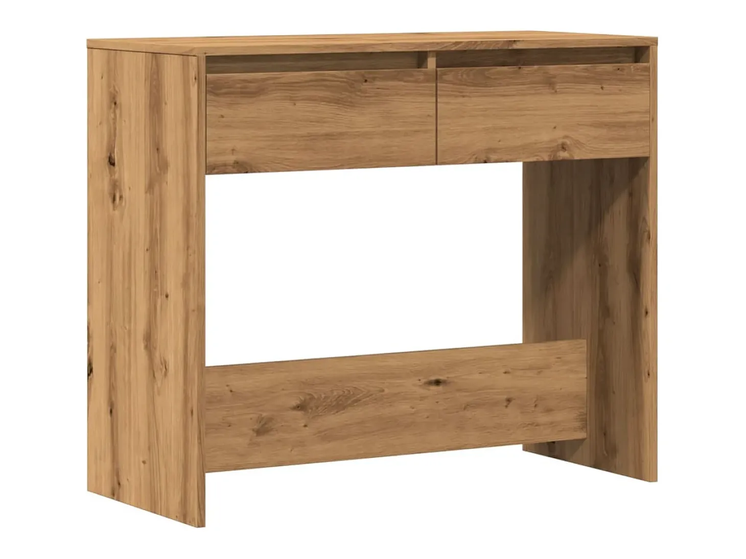 Mesa consola de roble artesanal 89x41x76,5 cm madera de ingeniería