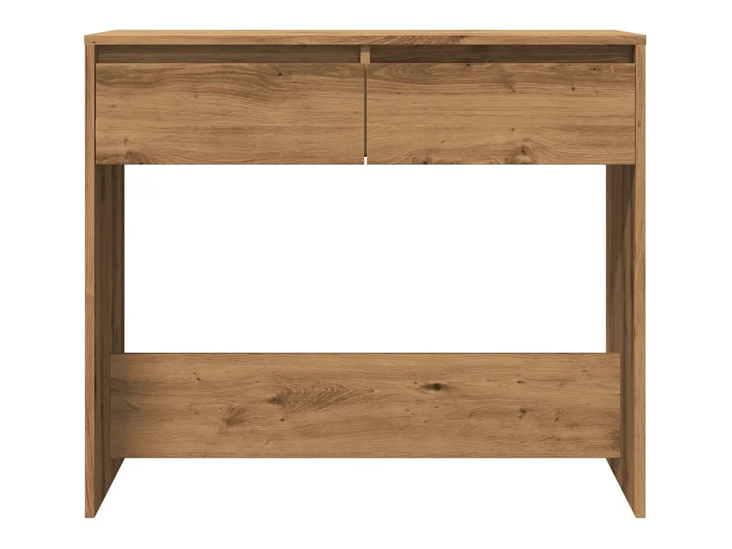 Mesa consola de roble artesanal 89x41x76,5 cm madera de ingeniería