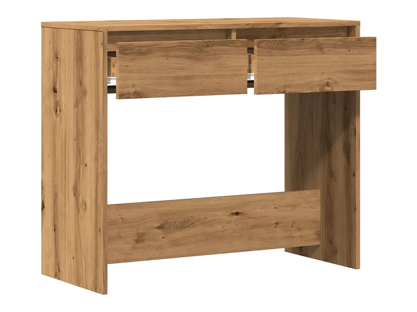 Mesa consola de roble artesanal 89x41x76,5 cm madera de ingeniería