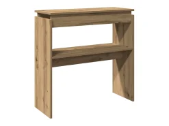 Mesa consola de roble artesanal 80x30x80 cm madera de ingeniería