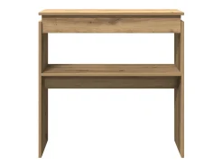Mesa consola de roble artesanal 80x30x80 cm madera de ingeniería