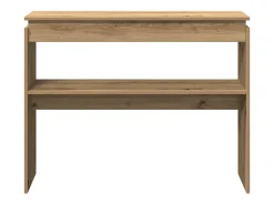 Mesa consola de roble artesanal 102x30x80 cm madera de ingeniería