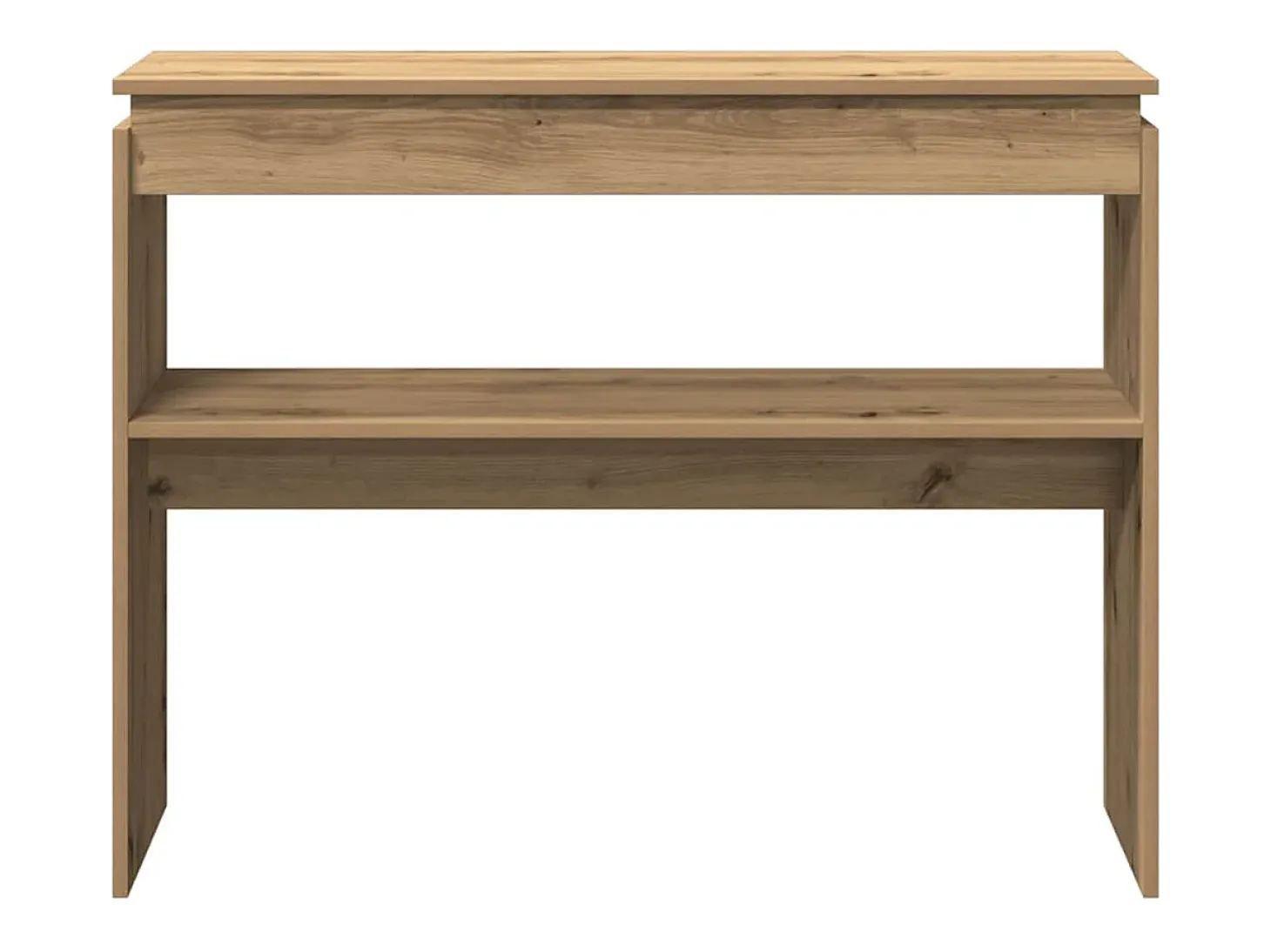 Mesa consola de roble artesanal 102x30x80 cm madera de ingeniería