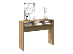 Mesa consola de roble artesanal 105x30x80 cm madera de ingeniería