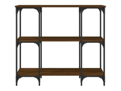 Mesa consola de roble marrón 102x35x90 cm madera de ingeniería