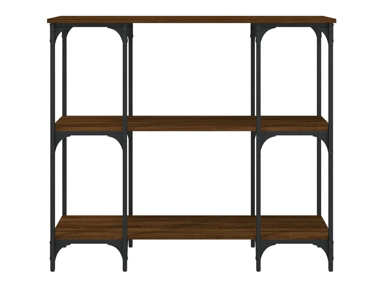 Mesa consola de roble marrón 102x35x90 cm madera de ingeniería