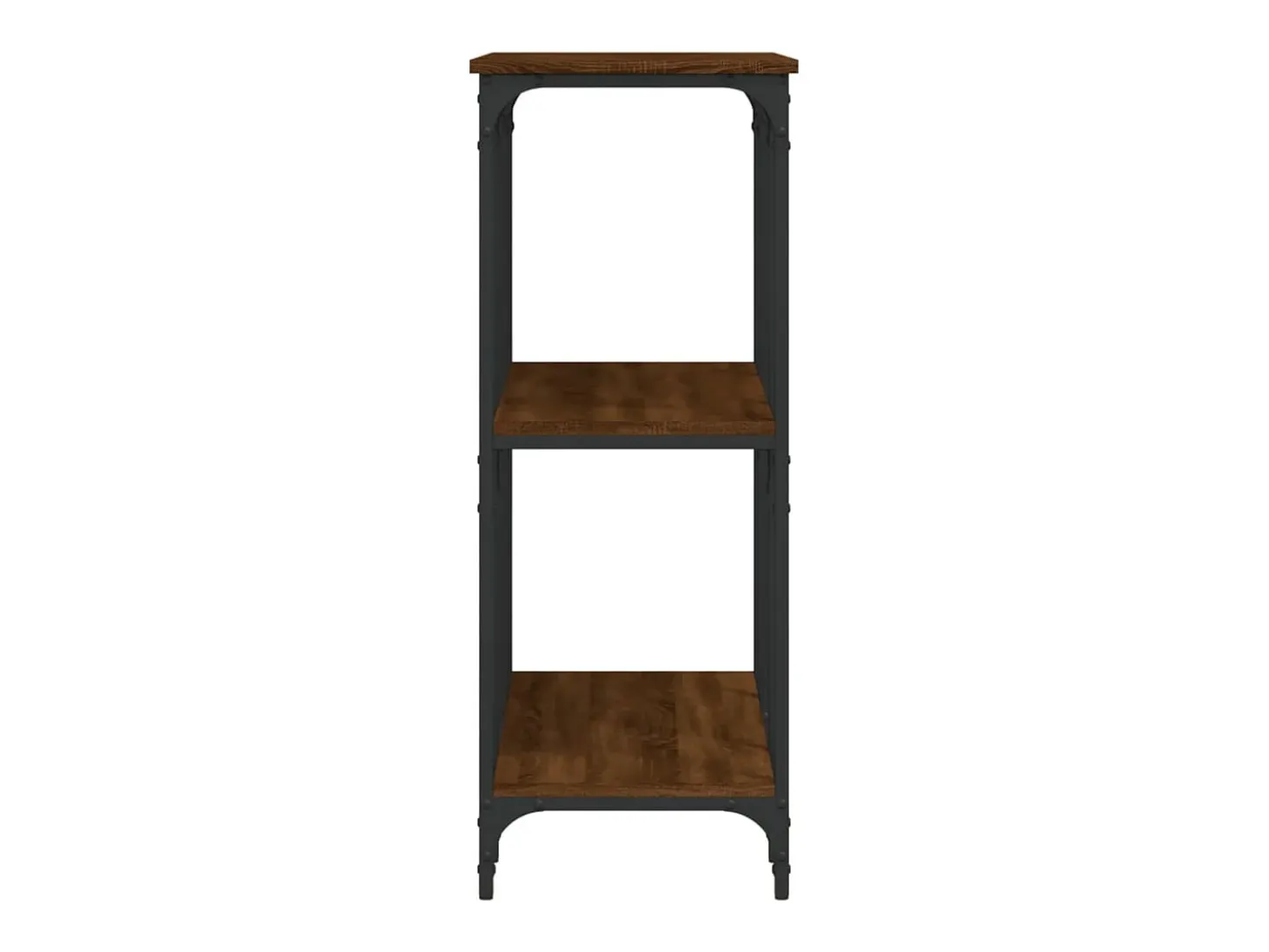 Mesa consola de roble marrón 102x35x90 cm madera de ingeniería
