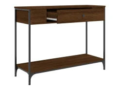 Mesa consola de roble marrón 100x34,5x75 cm madera de ingeniería