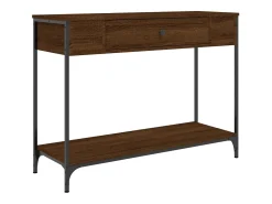 Mesa consola de roble marrón 100x34,5x75 cm madera de ingeniería