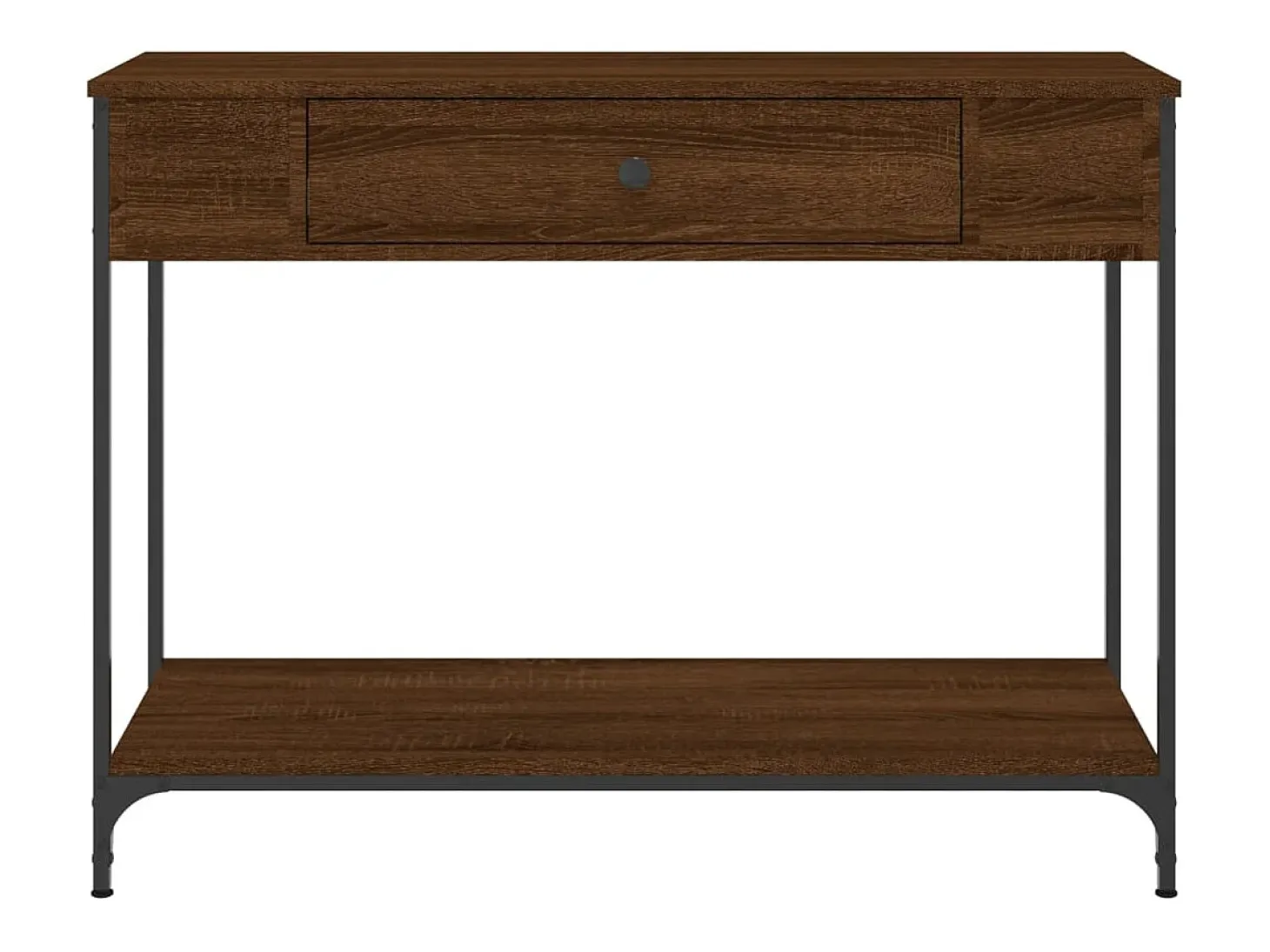Mesa consola de roble marrón 100x34,5x75 cm madera de ingeniería