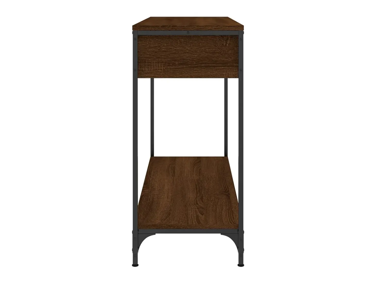 Mesa consola de roble marrón 100x34,5x75 cm madera de ingeniería