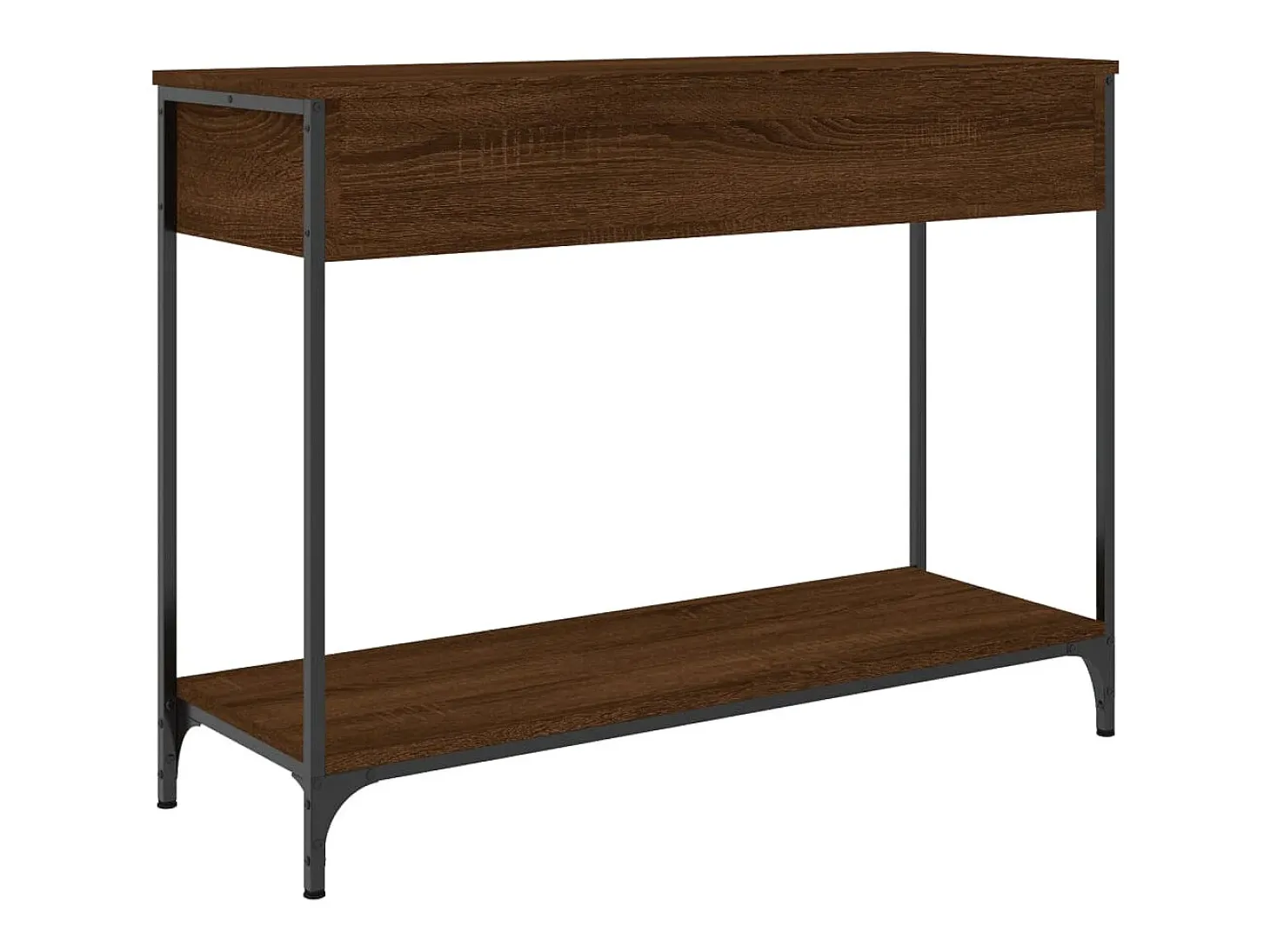 Mesa consola de roble marrón 100x34,5x75 cm madera de ingeniería