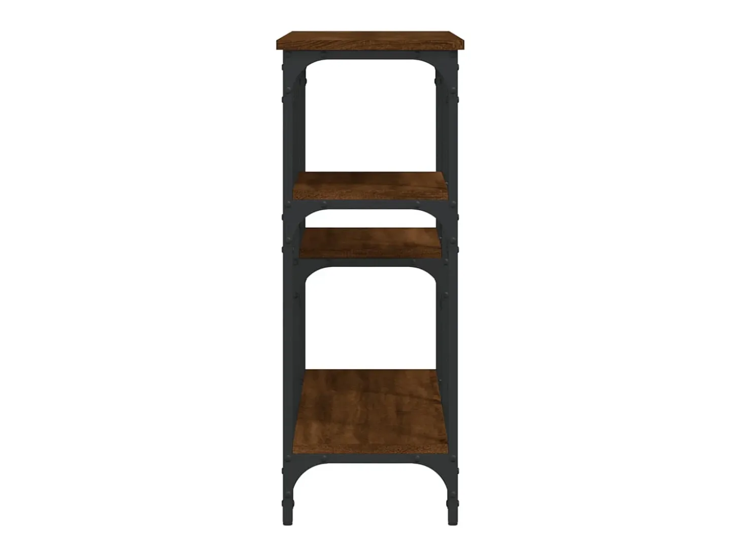Mesa consola de roble marrón 102x29x75 cm madera de ingeniería
