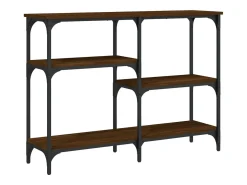 Mesa consola de roble marrón 102x29x75 cm madera de ingeniería