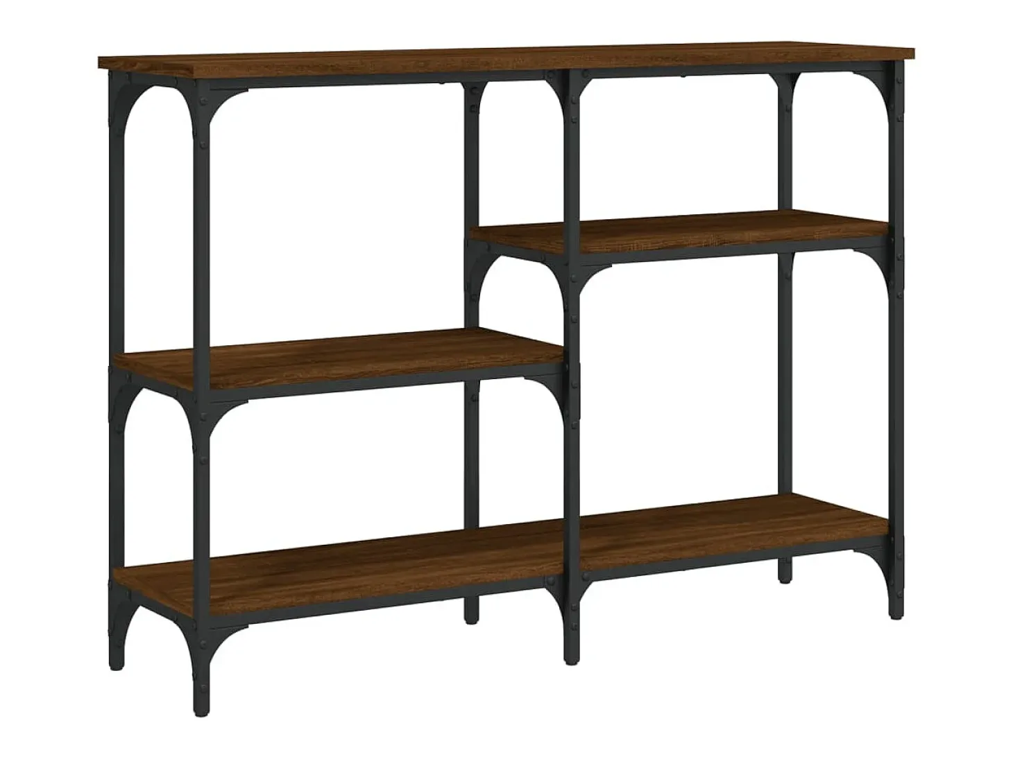 Mesa consola de roble marrón 102x29x75 cm madera de ingeniería
