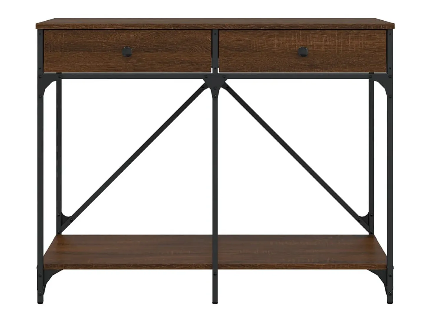 Mesa consola de roble marrón 100x39x78,5 cm madera de ingeniería