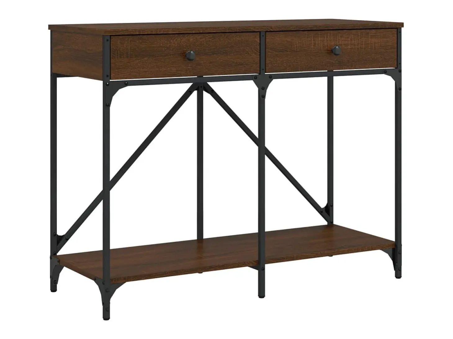 Mesa consola de roble marrón 100x39x78,5 cm madera de ingeniería