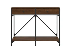 Mesa consola de roble marrón 100x39x78,5 cm madera de ingeniería