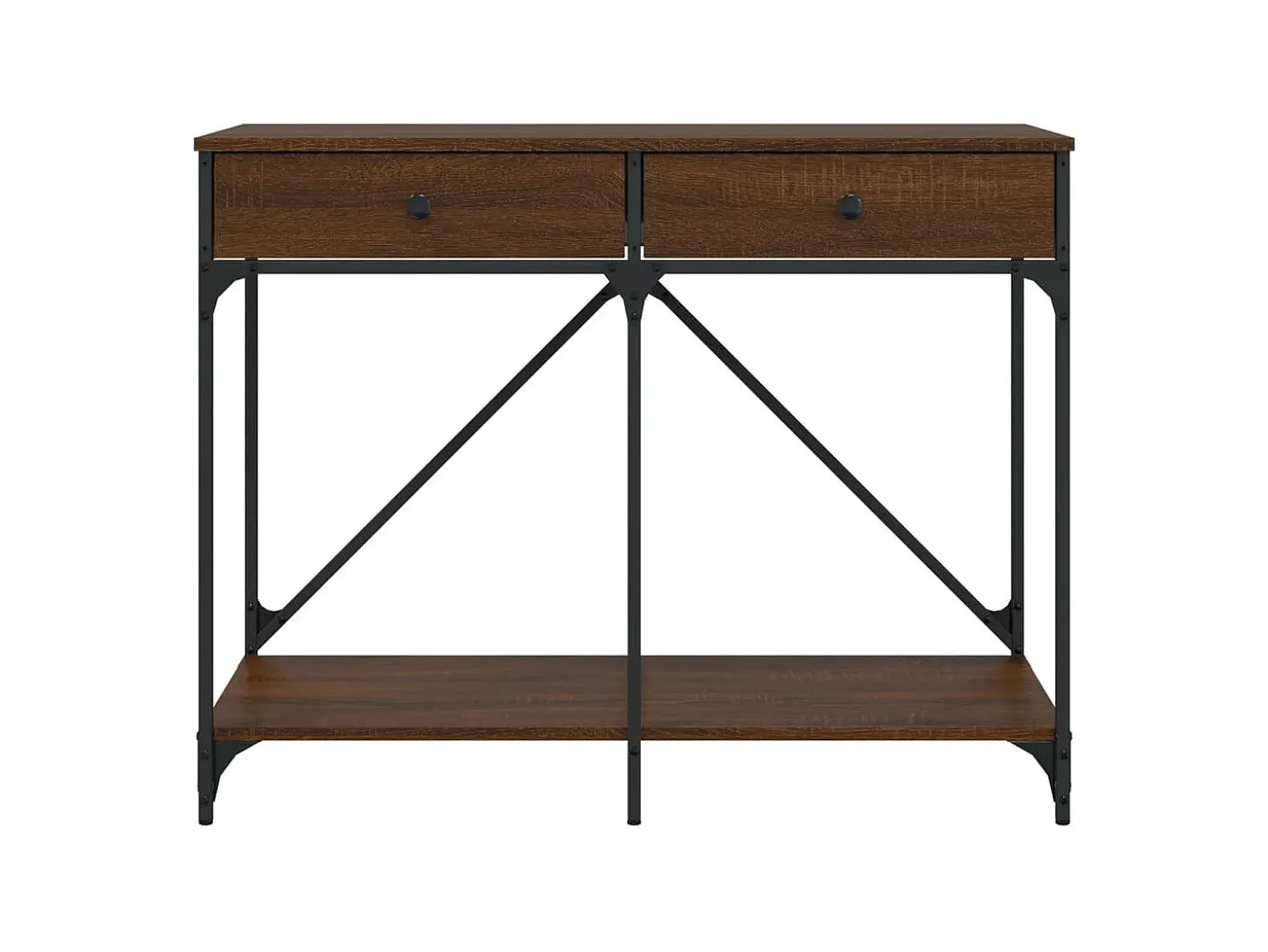 Mesa consola de roble marrón 100x39x78,5 cm madera de ingeniería