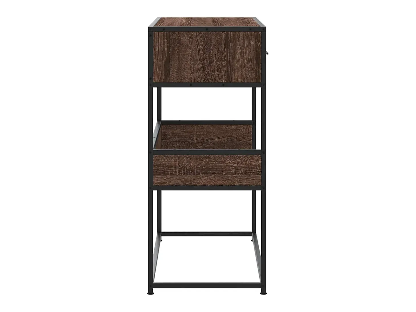 Mesa consola de roble marrón 90x35x80 cm madera de ingeniería