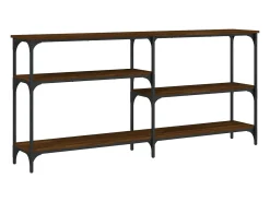 Mesa consola de roble marrón 160x29x75 cm Madera de ingeniería