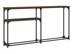 Mesa consola de roble marrón 145x22,5x75 cm madera de ingeniería