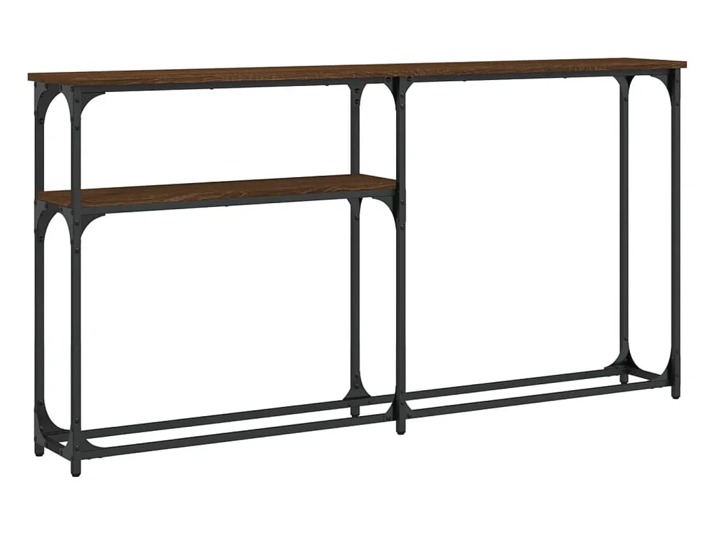 Mesa consola de roble marrón 145x22,5x75 cm madera de ingeniería