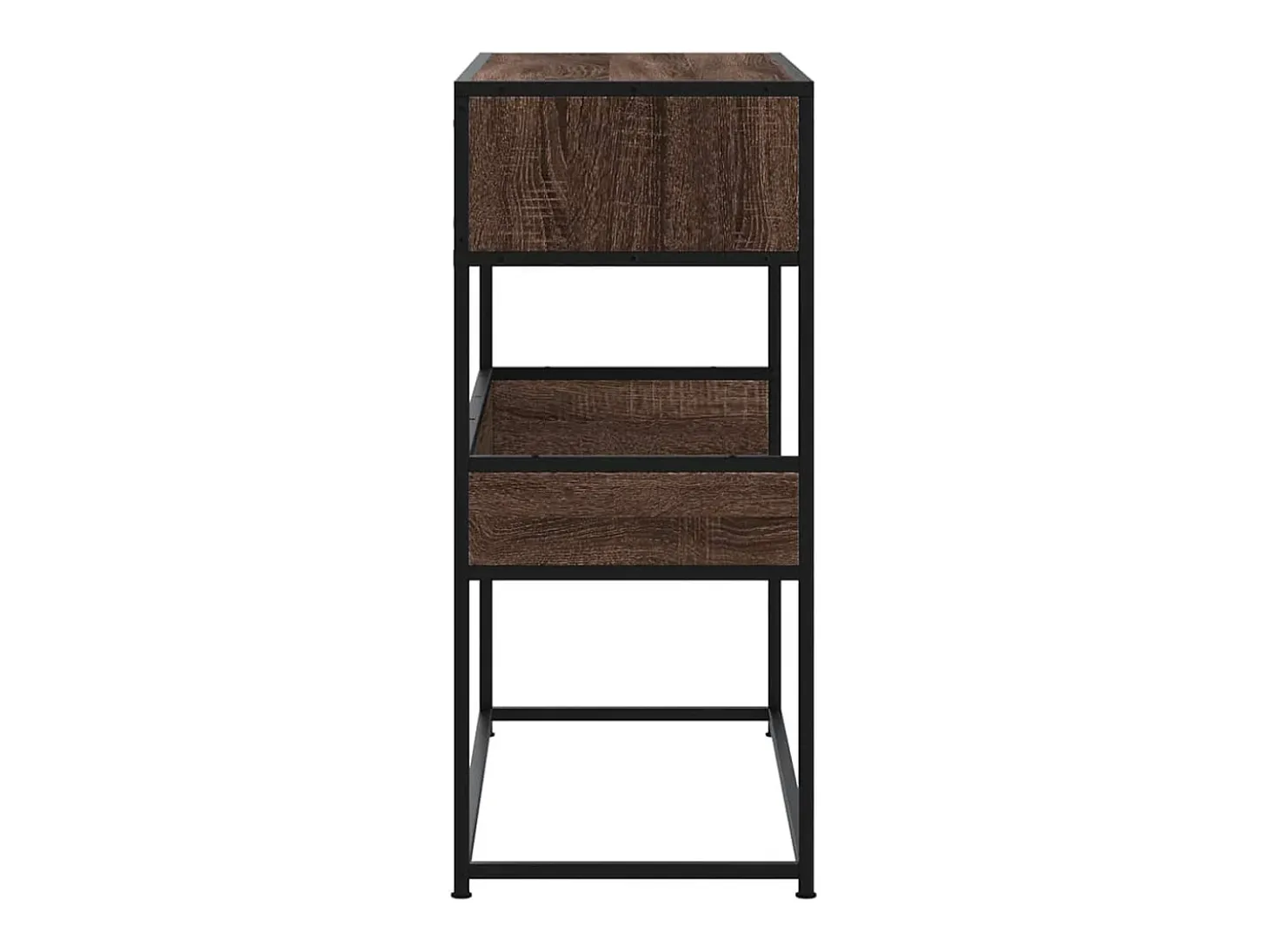 Mesa consola de roble marrón 90x35x80 cm madera de ingeniería