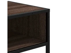 Mesa consola de roble marrón 90x35x80 cm madera de ingeniería