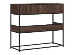 Mesa consola de roble marrón 90x35x80 cm madera de ingeniería