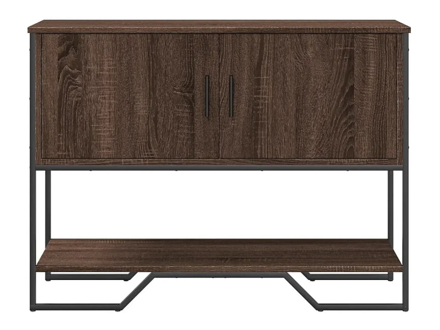 Mesa consola de roble marrón 100x35x74,5 cm madera de ingeniería