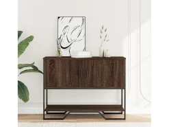 Mesa consola de roble marrón 100x35x74,5 cm madera de ingeniería
