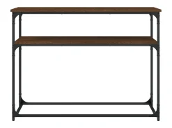 Mesa consola de roble marrón 100x35,5x75 cm madera de ingeniería