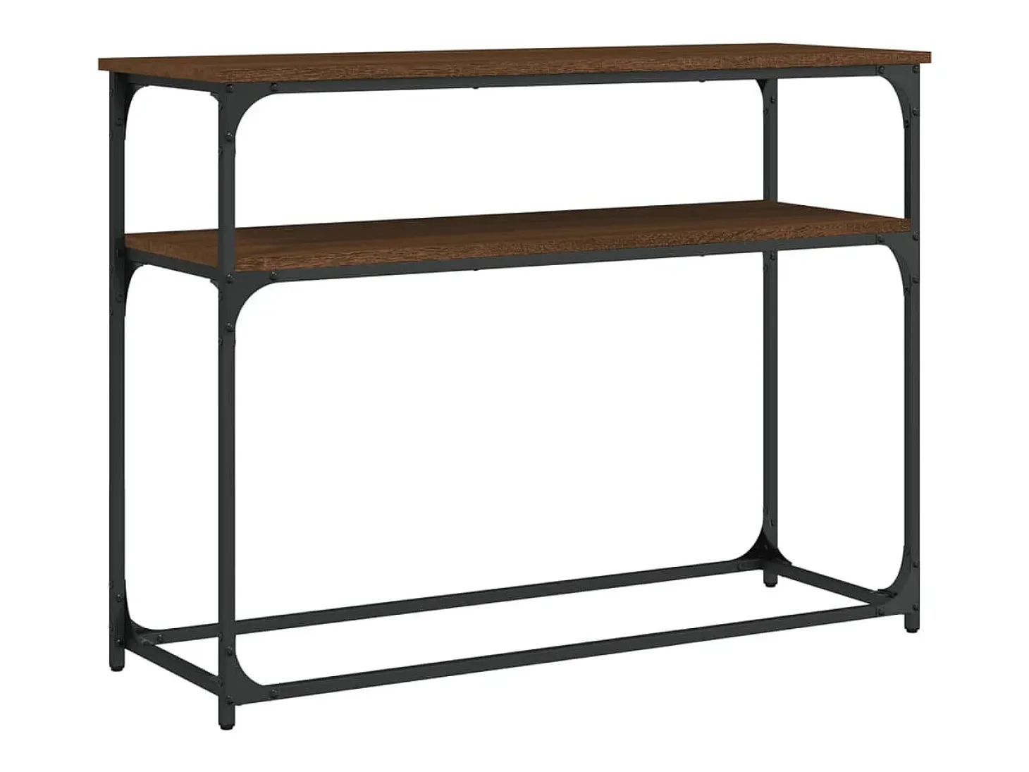 Mesa consola de roble marrón 100x35,5x75 cm madera de ingeniería