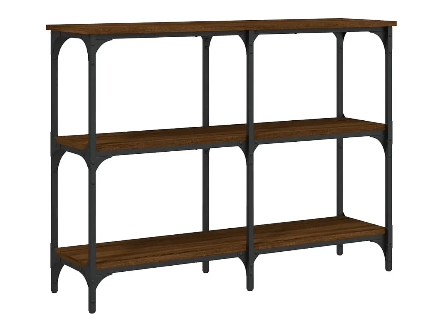 Mesa consola de roble marrón 100x29x75 cm madera de ingeniería