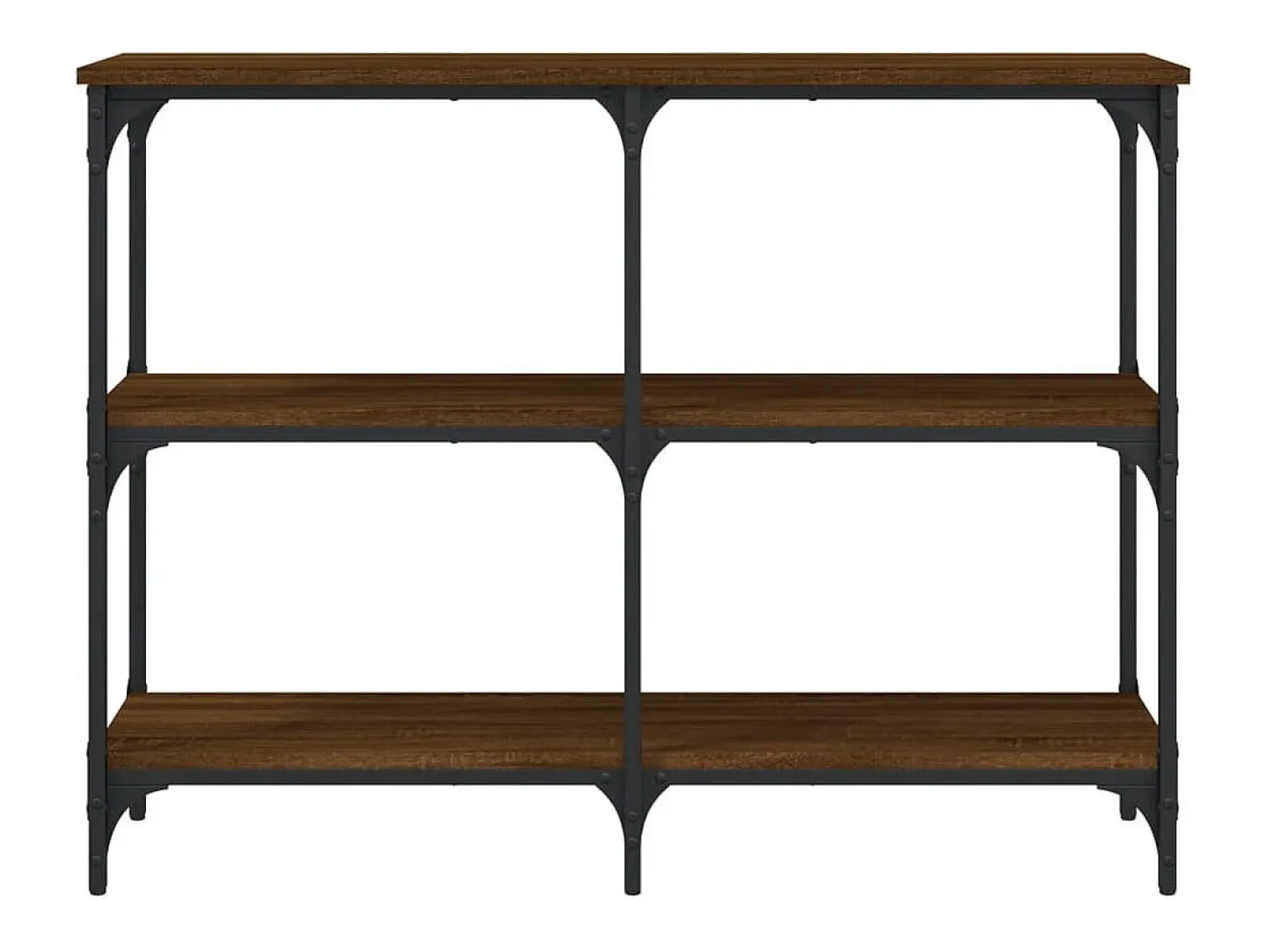 Mesa consola de roble marrón 100x29x75 cm madera de ingeniería