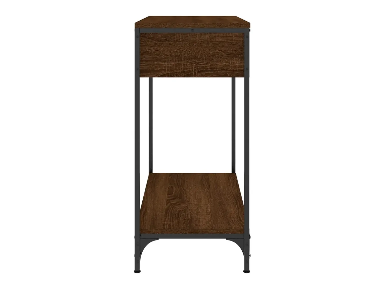 Mesa consola de roble marrón 75x34,5x75 cm madera de ingeniería