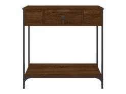Mesa consola de roble marrón 75x34,5x75 cm madera de ingeniería