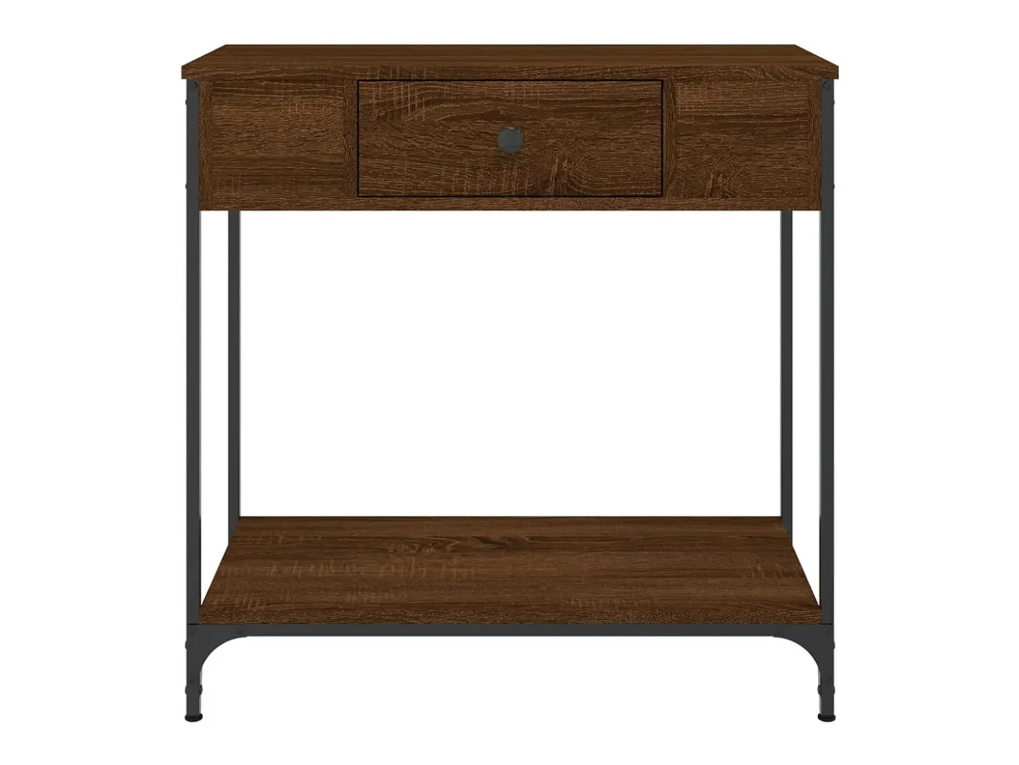 Mesa consola de roble marrón 75x34,5x75 cm madera de ingeniería