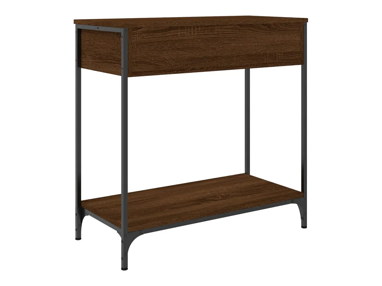 Mesa consola de roble marrón 75x34,5x75 cm madera de ingeniería
