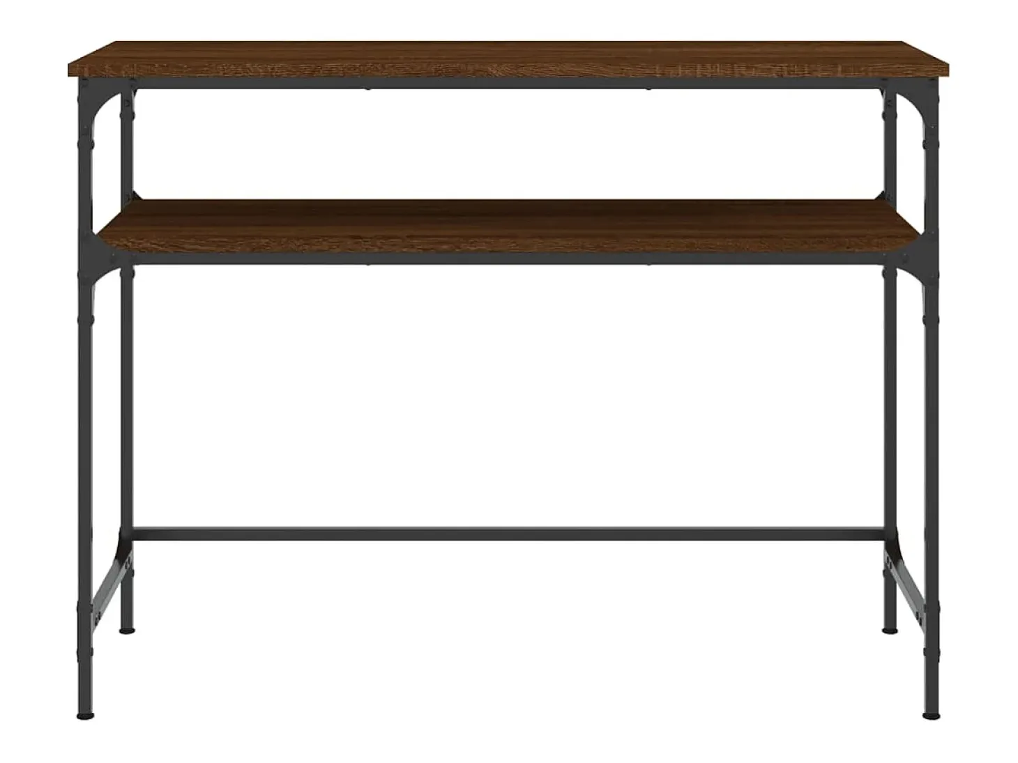 Mesa consola de roble marrón 100x35,5x75 cm madera de ingeniería