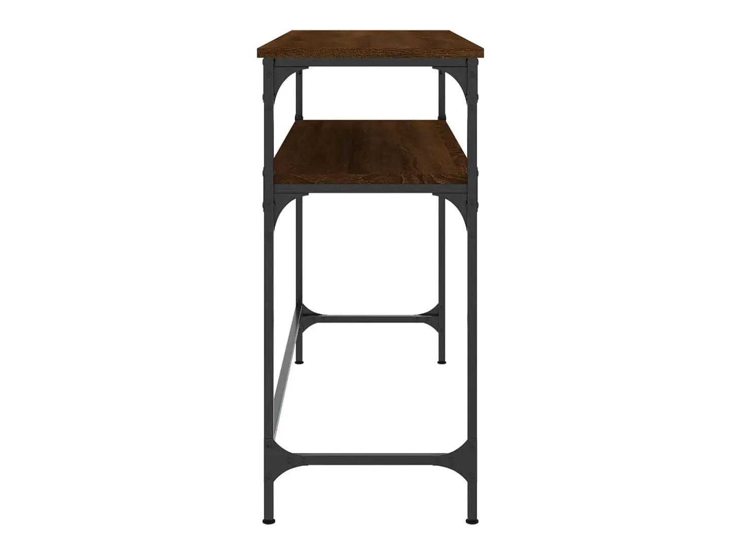 Mesa consola de roble marrón 100x35,5x75 cm madera de ingeniería