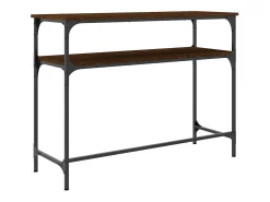 Mesa consola de roble marrón 100x35,5x75 cm madera de ingeniería