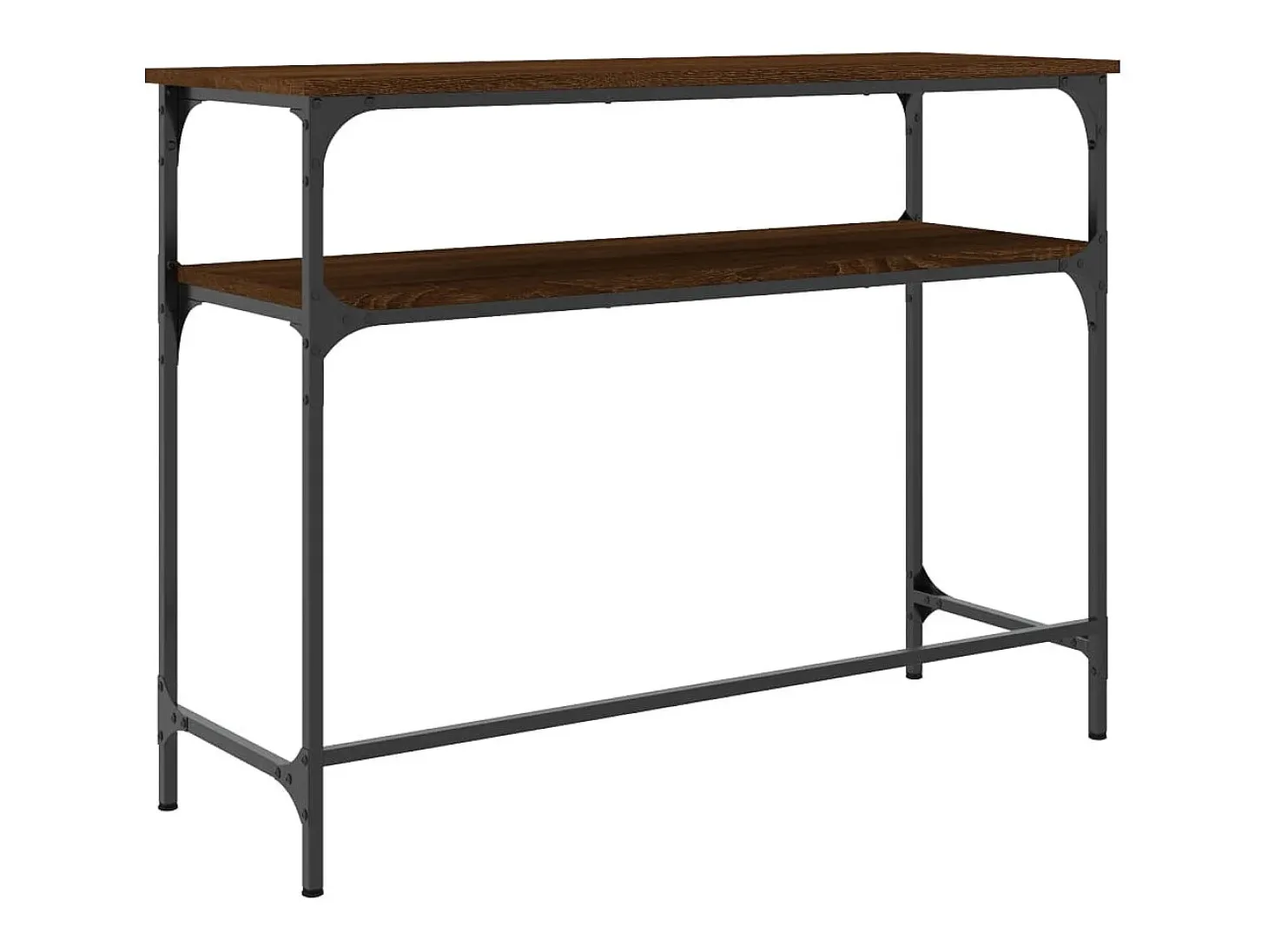 Mesa consola de roble marrón 100x35,5x75 cm madera de ingeniería