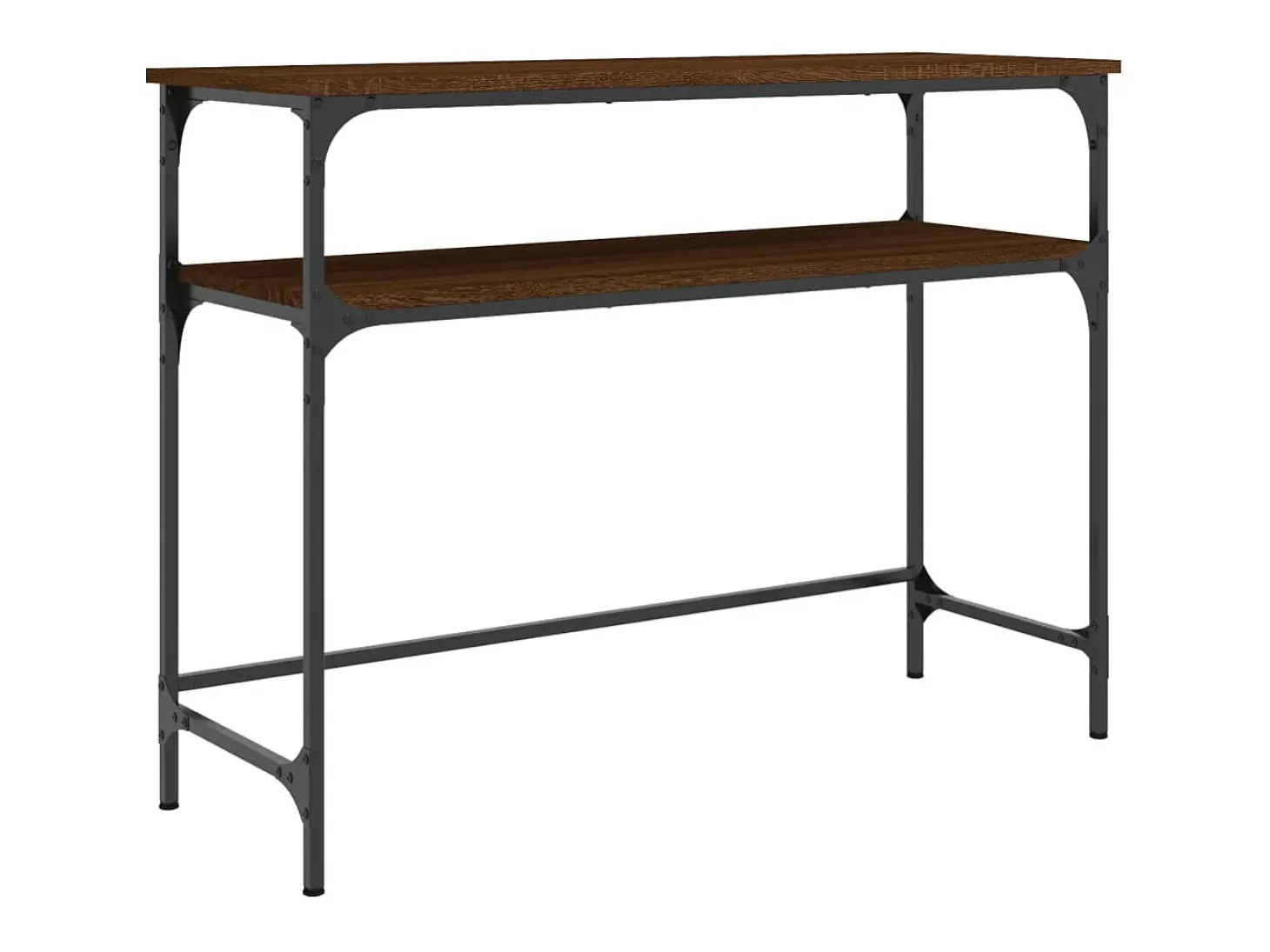 Mesa consola de roble marrón 100x35,5x75 cm madera de ingeniería